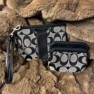 Coach Black and Gray Coin Purse